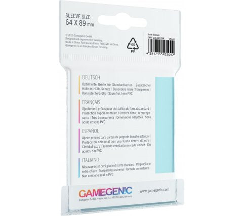 Gamegenic - Inner Sleeves - Clear (100 sleeves)