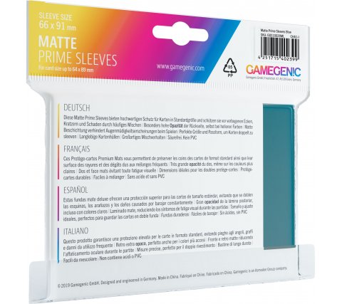 Gamegenic - Matte Prime Sleeves Blue (100 sleeves)