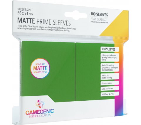 Gamegenic - Matte Prime Sleeves Green (100 sleeves)